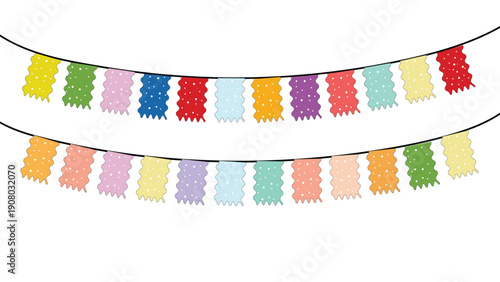 Colorful bunting flags garland decoration on for party celebration element banner