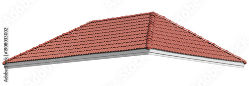 Hip roof red tile