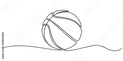 one continuous line drawing of a volleyball ball for beach sport vector, Volleyball Continuous Line Illustration, Basketball one line art. Continuous line drawing of ball, sport, running, ball sports,