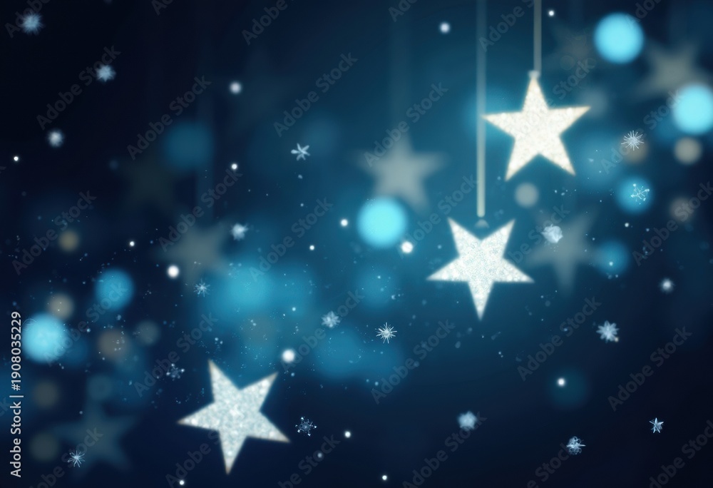 Fototapeta premium A Dreamy Night Sky with Glowing Stars and Soft Bokeh Effects