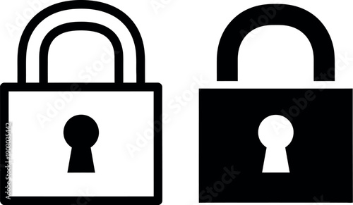 Two contrasting padlocks symbolizing security and accessibility differences
