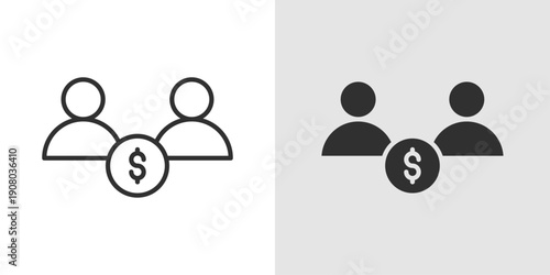 Finance Collaboration Icon representing teamwork in financial strategy, joint investment planning, cooperative money management, and shared business growth.
