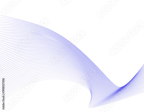 曲線・流線・ウェーブ　バナー背景　青　2