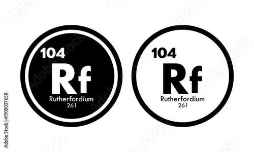 rutherfordium icon set. vector template illustration  for web design