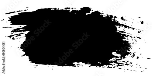 Grunge ink brush stroke texture. hand drawn black brush