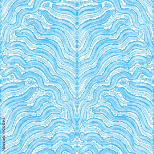 Watercolor texture with water trails in a symmetrical pattern