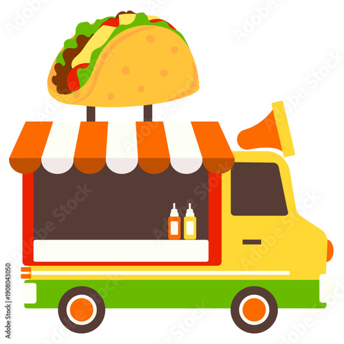 Mexican Street Food Truck Vector