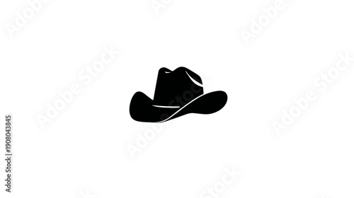 Silhouetted illustration of a classic, wide-brimmed hat, commonly worn in Western cultures