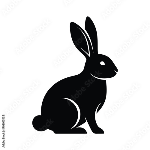 Silhouette Rabbit Sittting Quietly