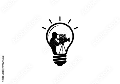 Creative Cameraman Logo Design – Minimalist Videography and Filmmaking Brand Icon