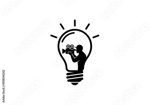 Creative Cameraman Logo Design – Minimalist Videography and Filmmaking Brand Icon