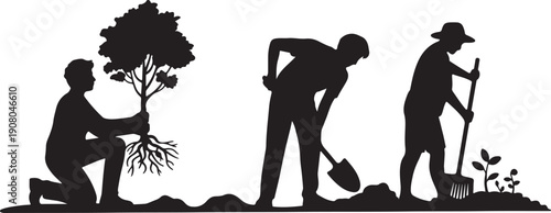 People Working Together On Gardening And Planting Activities