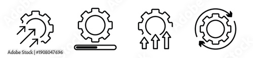 Continuous Improvement and Workflow Gear Icons