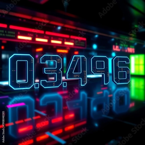 Wallpaper Mural Futuristic digital font set in lowercase and numbers, cyber-tech style,  graphic,  science Torontodigital.ca