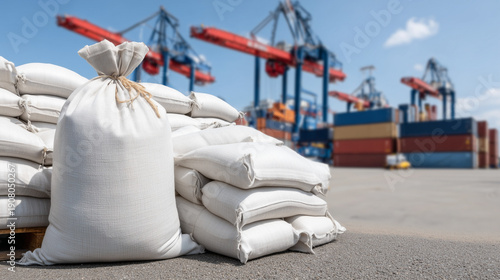 Stacked Bags in the Port: A...