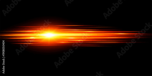 Abstract fiery light beam background with fast glowing motion streaks