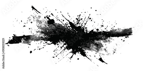 Abstract Black and White Ink Splats Creating a Grunge. ink splat