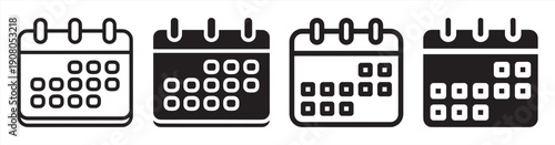 Calendar Icons Collection – Minimal Date, Planner, and Schedule Vector Pack. Date and Calendar Icon Set – Flat Vector Graphics for Apps and Websites.