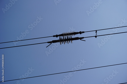 High Voltage Power Lines with Insulators
