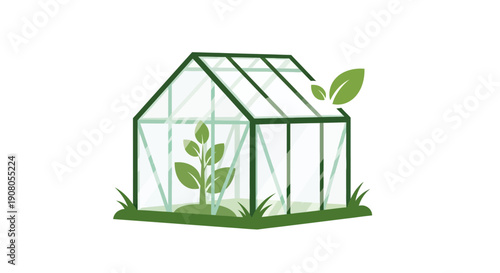 Modern greenhouse for plant growing and sustainable agriculture.