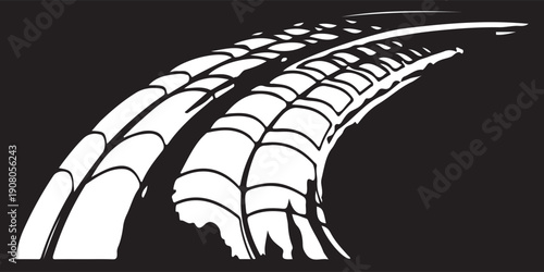 Tire mark. Car and motorcycle tire track vector set. Truck tread mark on the road concept. Vector tire mark from different tread type of car and moto wheel. vector Eps 10