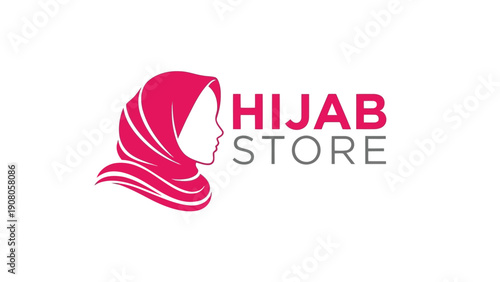 Elegant logo design for a hijab store with stylish pink accents