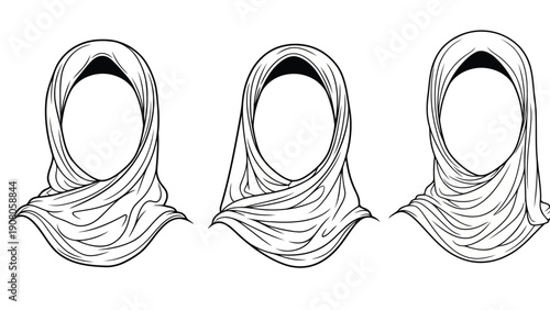 Illustration of a fabric or garment undergoing different folding and draping techniques