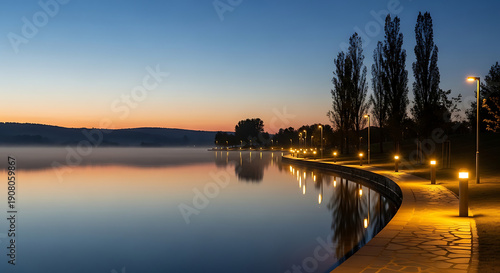 sunset over the river