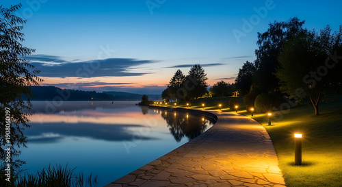 sunset over the river
