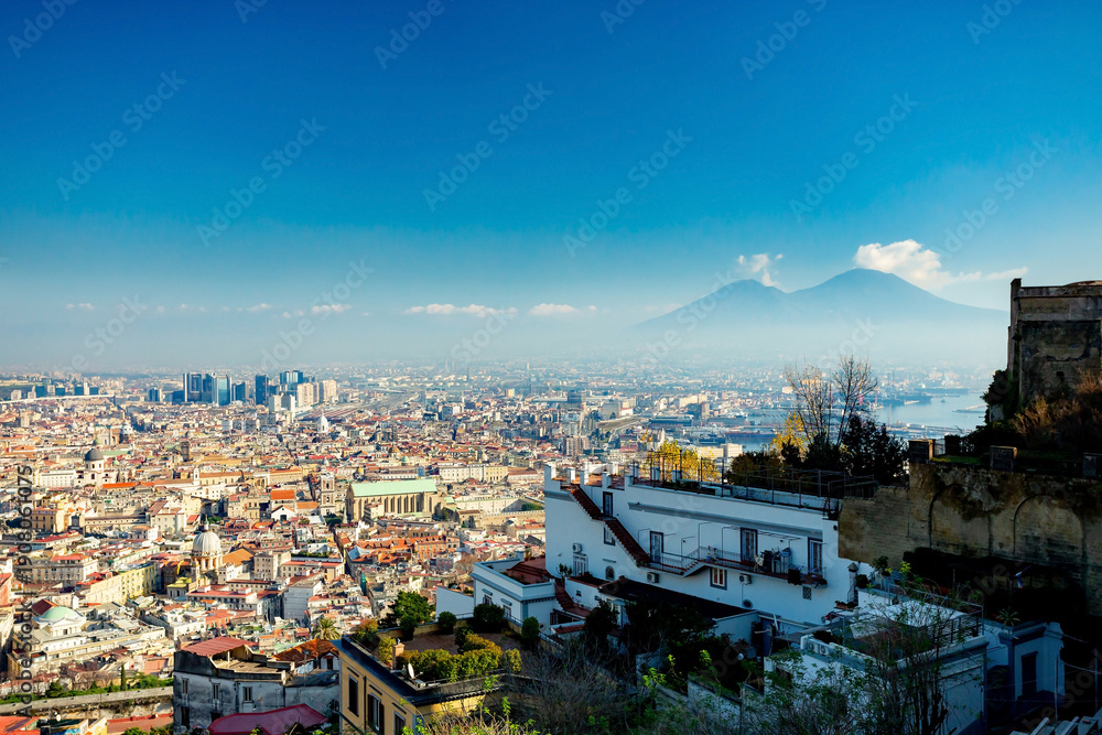 Obraz premium Naples, Italy. Vesuvius seen from a viewpoint