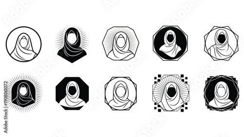 Collection of diverse icons representing various professions and roles in a minimalist style