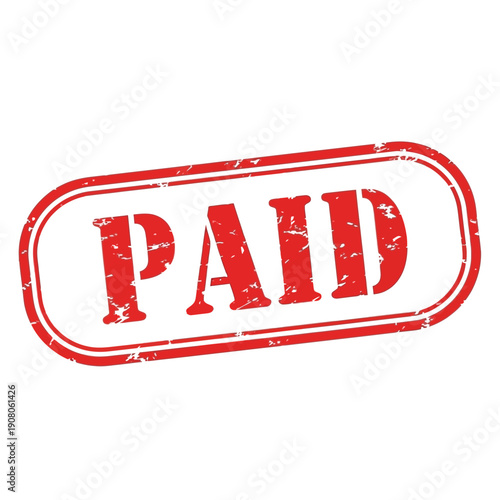 Red Paid Stamp Label Icon