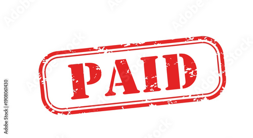 Red Paid Stamp Label Icon