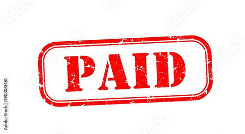 Red Paid Stamp Label Icon