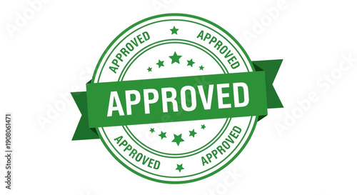 Green Approved Stamp Badge Icon