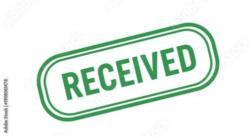 Green Received Stamp Label Icon