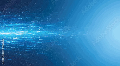 A blue and white abstract image with a bright light