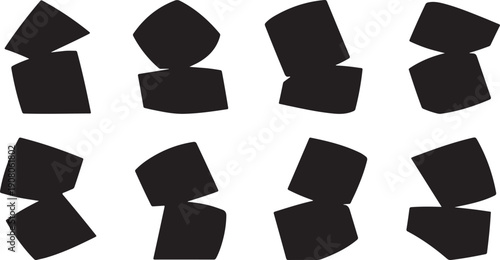 Black abstract shapes on a white background illustration design