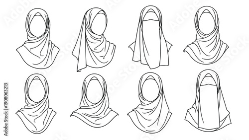 Various traditional headwear styles from different cultures around the world