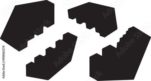 Jigsaw puzzle pieces isolated on white background broken apart