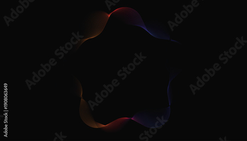 Bentuk vektor keren dan unik berupa gradien warna dan garis burung dengan latar belakang hitam untuk berbagai kebutuhan desain, wallpaper, dan banyak kebutuhan lainnya.