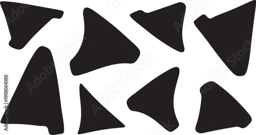 Black triangular shapes on a white background illustration design