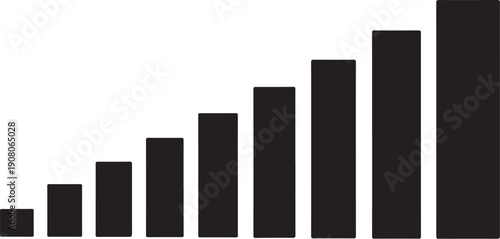 Black bar graph on white background showing growth trend