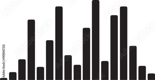 Black bar graph on white background for data analysis