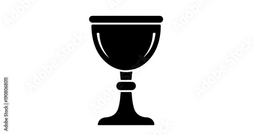 Black chalice silhouette for Palm Sunday and Holy Grail symbolism