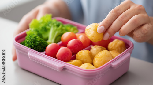 Illustrate benefits of meal prepping for busy individuals striving to maintain healthy weight, time-saving nutrition, efficient healthy eating, weight management strategy, with cop