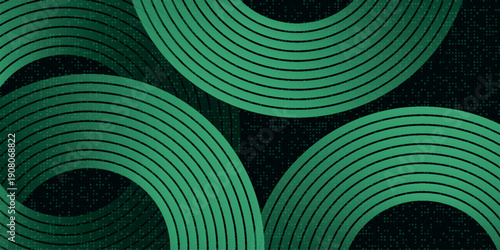 Abstract background with glowing green circle dots and curved lines. Modern technology design for cover, banner, website and card. Vector ESP. 3