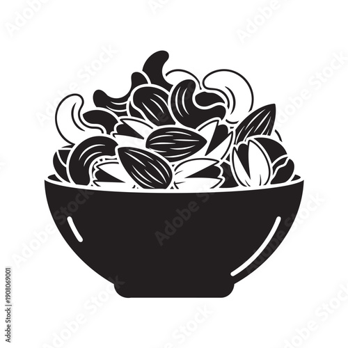 Steaming bowl of noodles with mushrooms and herbs isolated on transparent background