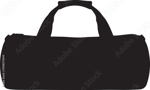 Black tote bag isolated on transparent background