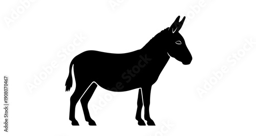 Black donkey silhouette for Palm Sunday and biblical symbolism
